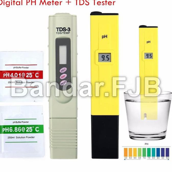 [[BISA COD]] pH Meter dan TDS Tester Digital - Bonus Baterai + Serbuk Kalibrasi BIG SALE Kode 329