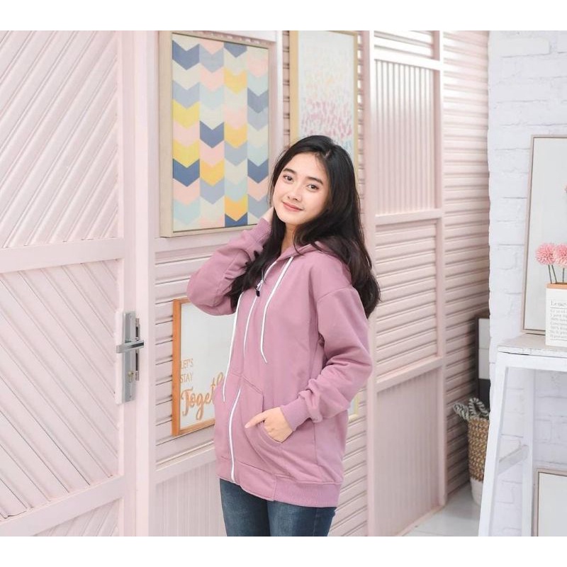 Jaket Polos Pria Wanita Bahan Flece - Sonya