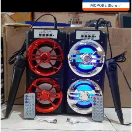 Speaker Bluetooth Karaoke Fleco F 6581/F 6582 Free Mic+Remote Suara Super Bass