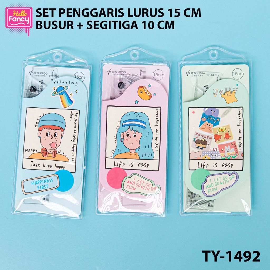 

Penggaris Segitiga Busur dan Lurus 15 cm Anak / Premium Ruler TY-1492
