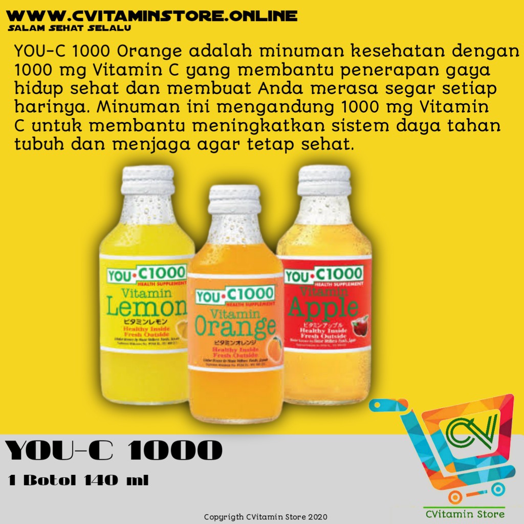 You C 1000 Minuman Vitamin C Rasa Lemon Orange Apple Cvitamin Store Ready Stock Shopee Indonesia