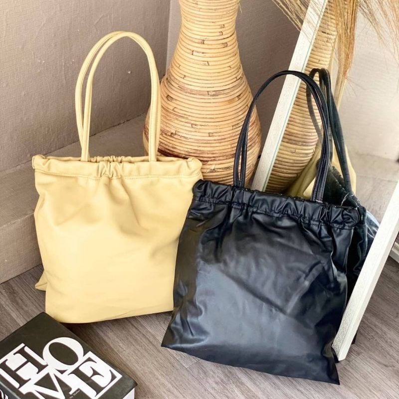 ZRA DRAWSTRING CLOSURE TOTE BAG