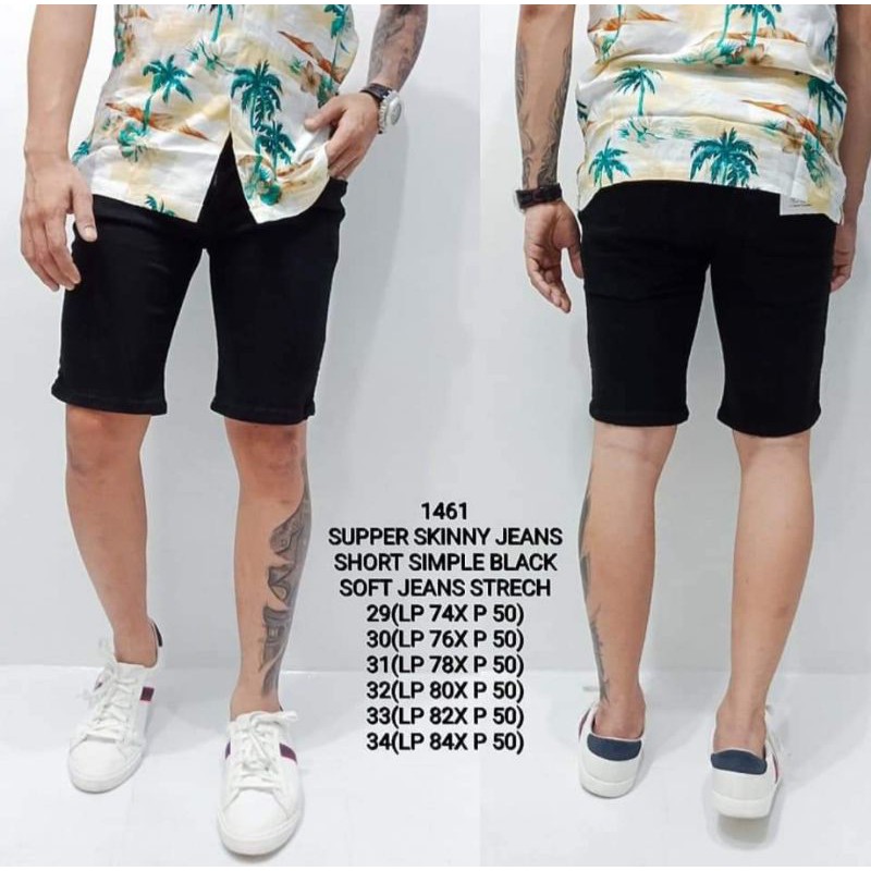 celana jeans pria|| celana super skinny|| clna pendek hitam