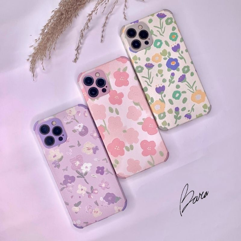 BARA | New! Leather Flower Case - Softcase fullcover For iPhone 7 8 SE2020 7+ 8+ X XS XR XSMAX 11 12 13 PRO MAX