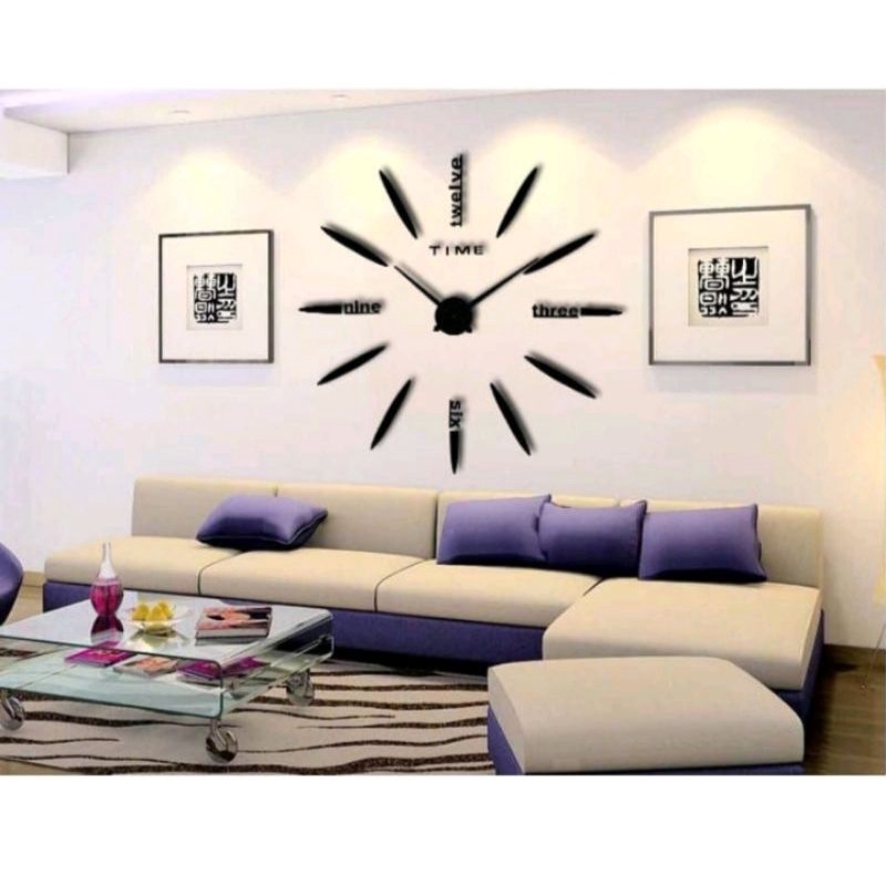 JAM DINDING JUMBO 150cm  JAM UNIK JAM DINDING 100% JUMBO JAM UNIK JAM DINDING 3D JAM DINDING TIDAK BERDETAK-AMERIKA BLACK