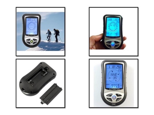 Mini 8 in 1 LCD Digital Altimeter Barometer Thermo Compass Weather