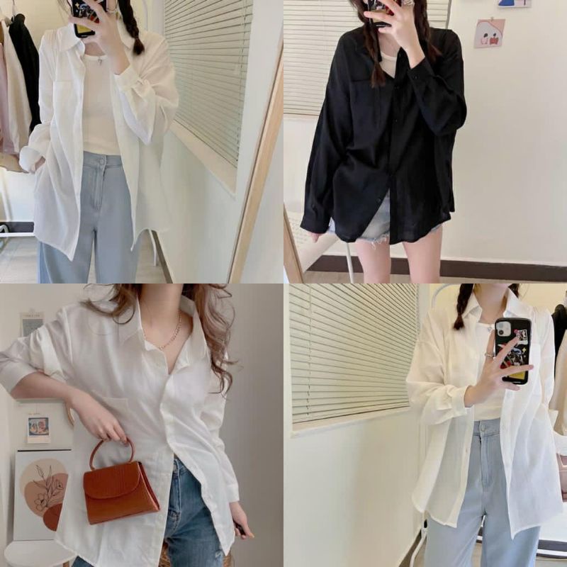 BEFAST - ZFF OOTD Kemeja IYURA / Emoversize XXL / Kemeja Outer Terbaru / Pakaian Casual Wanita / Kemeja Oversize Lengan Panjang / OOTD Wanita Ala Korean Style / Kemeja Polos Formal / Outfit Wanita Kekinian / Kemeja Kerja Terlaris