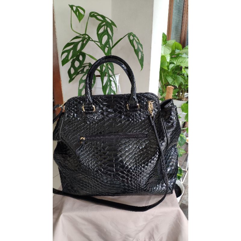 Anne Klein tote croco glossy