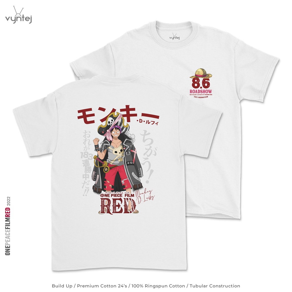 Kaos ONE PIECE FILM RED Monkey D Luffy - Anime T Shirt | Baju Movie Film Manga - 014