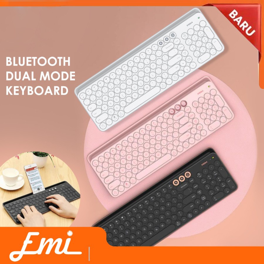 MIIIW Wireless Bluetooth 104 Keys Dual Mode Keyboard 2.4GHz