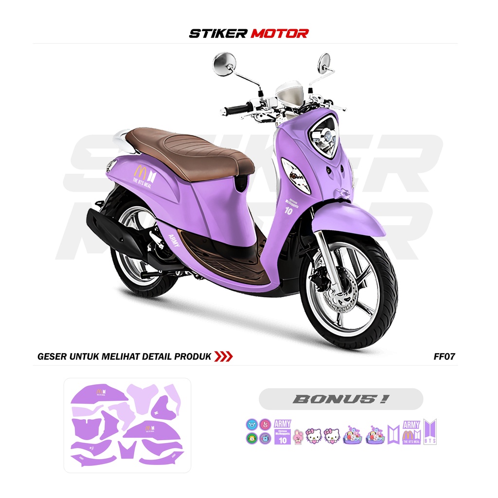 DECAL STIKER STICKER SETIKER FINO FULLBODY FF07 BTS BOY BAND STIKER FINO 125 NEW GRANDE SPORTY PREMI