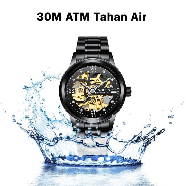 "TKN. 3549" FNGEEN 6018 Jam Tangan Pria Mechanical Automatic  Luxury Business Original Tahan Air Watch + Kotak Gratis