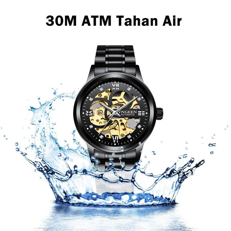 "TKN. 3549" FNGEEN 6018 Jam Tangan Pria Mechanical Automatic  Luxury Business Original Tahan Air Wat