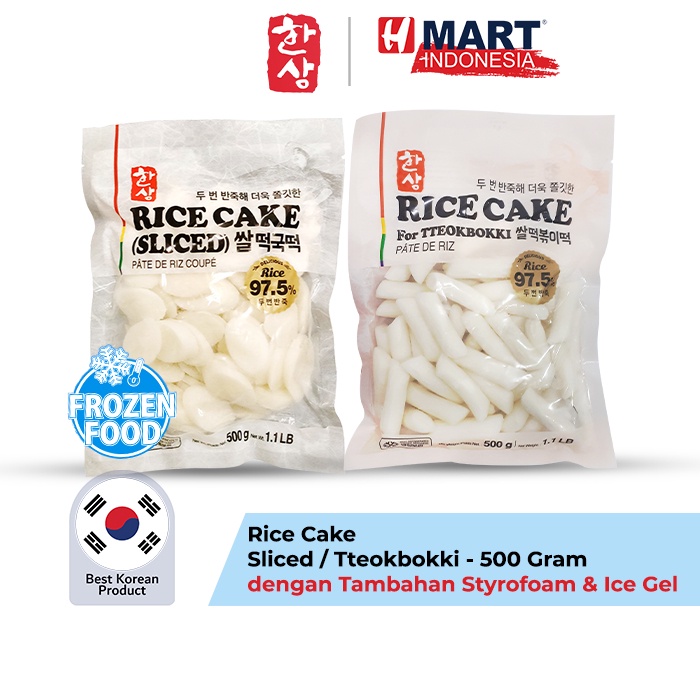 

Rice Cake Slice / Tteokbokki 500g dengan Styrofoam dan Ice Gel