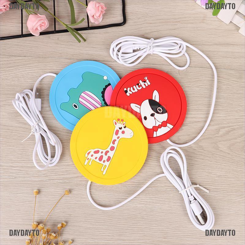 (DAYDAYTO) Pad Penghangat Cangkir Kopi / Teh usb Motif Kartun Bahan Silikon