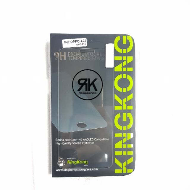 kingkong tempered glass Oppo A3s anti gores screen guard kaca