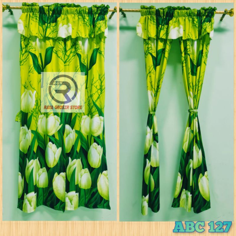 Gorden Serut Karakter dan Bunga Belah Tengah Bisa Untuk Pintu Dan Jendela 120 x 200