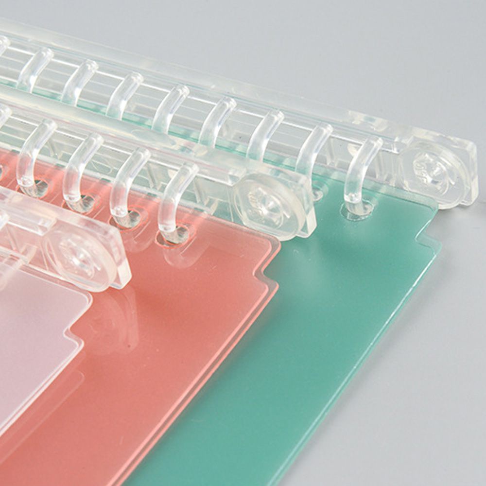 ROW A5/B5 Fashion Loose-leaf Cover Accessory Ring Binder Notebook Paging Separator New File Folder Refillable Plastic 20/26Hole Clear Notepad/Multicolor