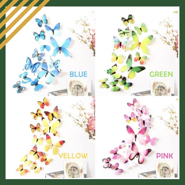 M148 Sticker Butterfly / Stiker Kupu Murah COD 12pcs