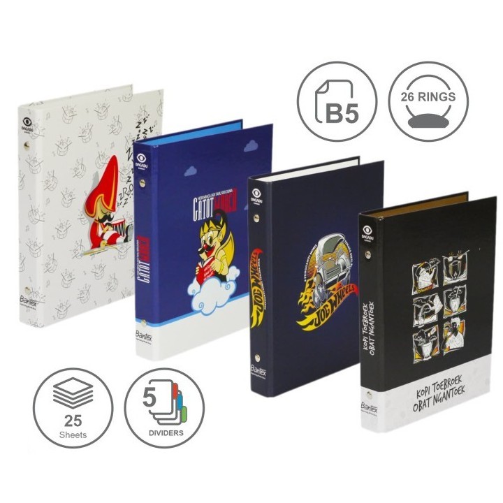

Bantex Binder A5 20 Ring Motif Dagadu