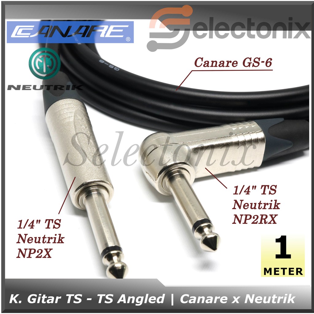 Kabel Gitar TS - TS Angled | Canare x Neutrik [1m]