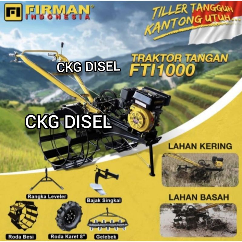 Traktor Tangan Firman FTI 1000 Capung Bajak Sawah Hand Traktor FTI-1000