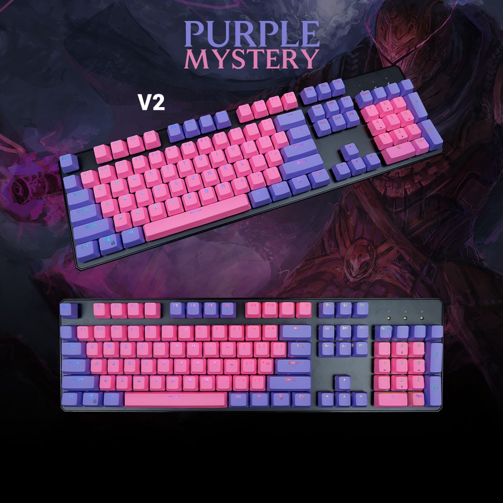 Noxelic Keycaps PBT Purple Mystery - Double Shot 104 Keyset Custom