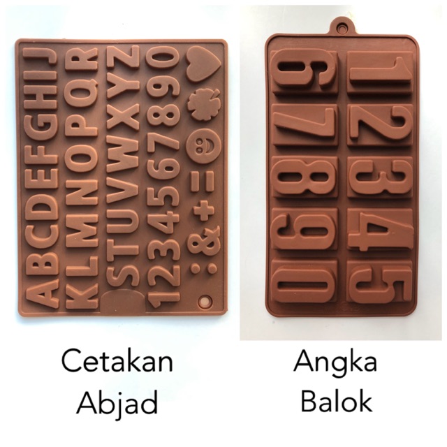 Cetakan Silikon Abjad/Alphabet/ Cetakan Silikon Angka/ Cetakan Coklat/Cetakan Puding/ Silicone Mould