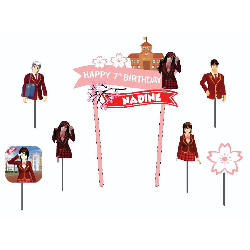 Topper Cake Sakura School Simulator PAKE NAMA