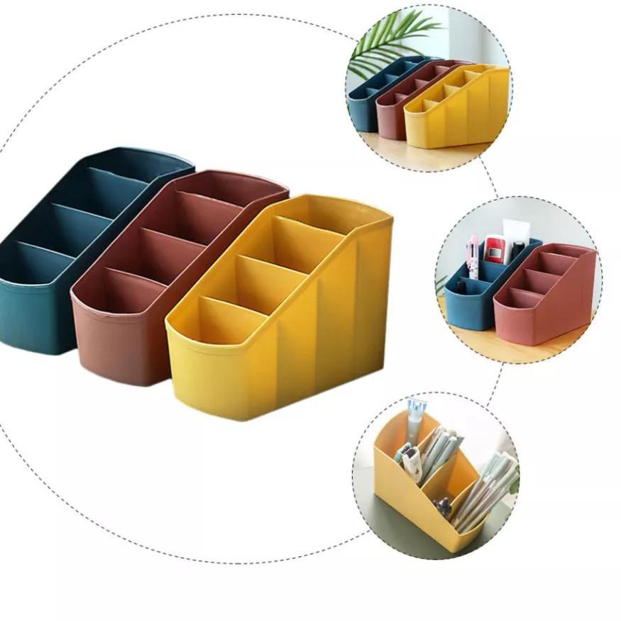 

[KODE PRODUK A8VY05988] XOQ - Kotak Penyimpanan Alat Tulis Pena Pensil 4 Skat / Rak Tempat Alat Tulis / Kosmetik Box