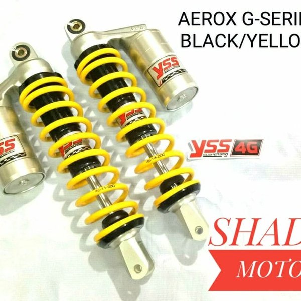 Skok Belakang Motor Merk YSS Matic Tipe G Series Tabung Ukuran 300 mm Motor Aerox Warna Kuning Shock