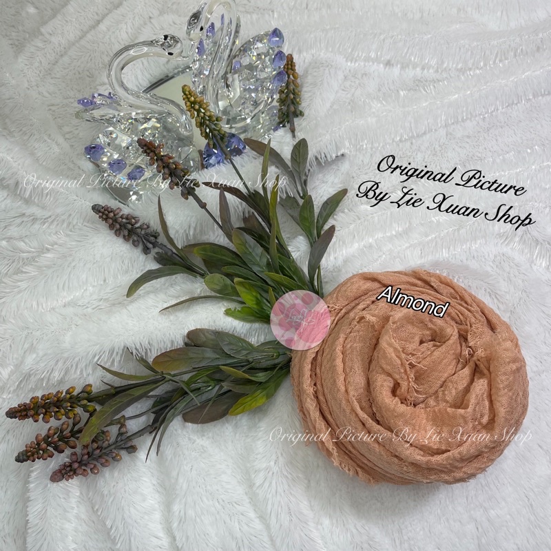 Pasmina Crincel Murah Pasmina Kusut Pasmina Negro-Almond