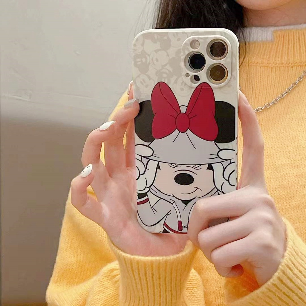 Mickey Minnie square case iphone 13 12 11 pro max Xs max XR 7 8 plus se2020 anti-fall soft case iphone couple