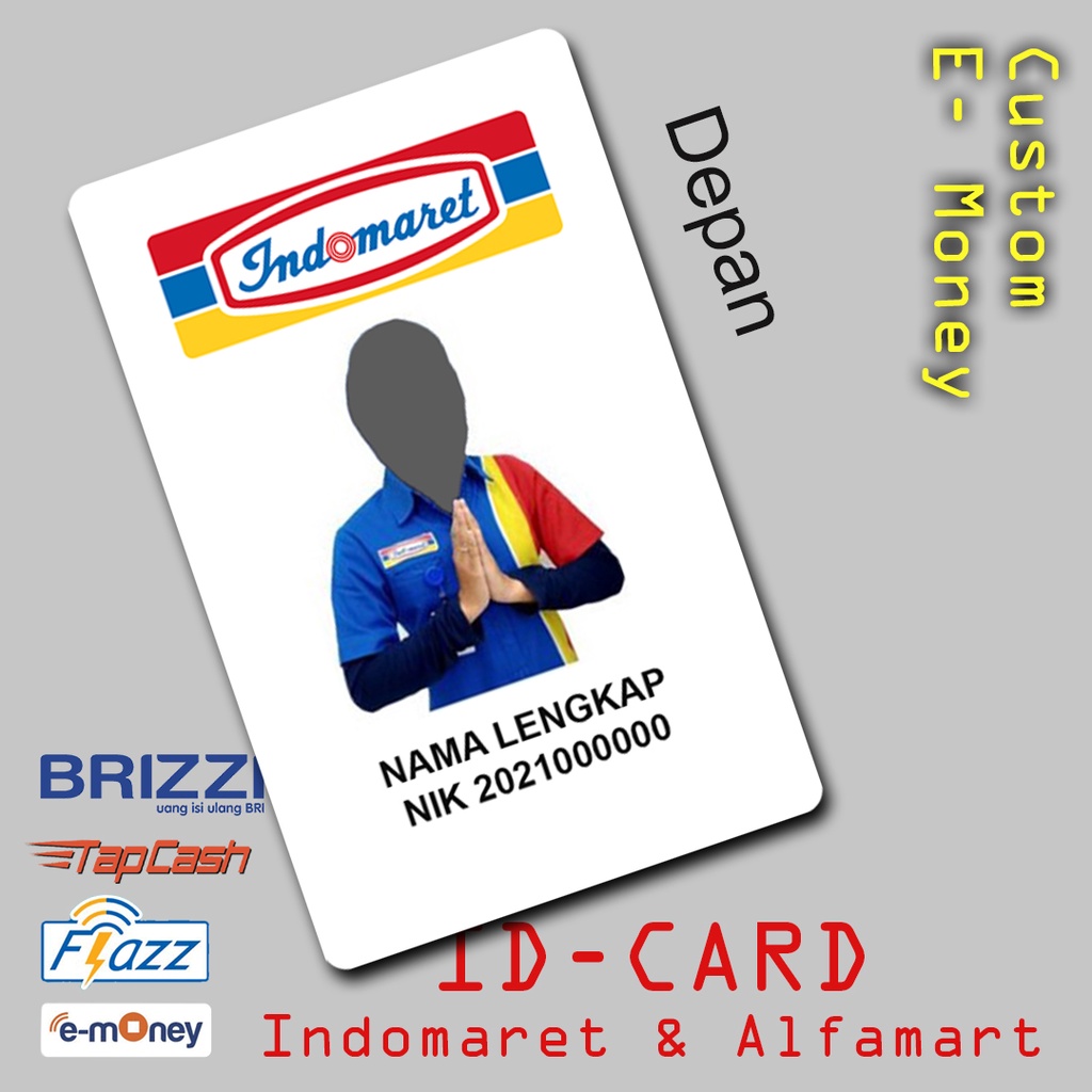 Id Card / Idcard Indomaret Alfamart bisa e-money Brizzi Tapcash Flazz