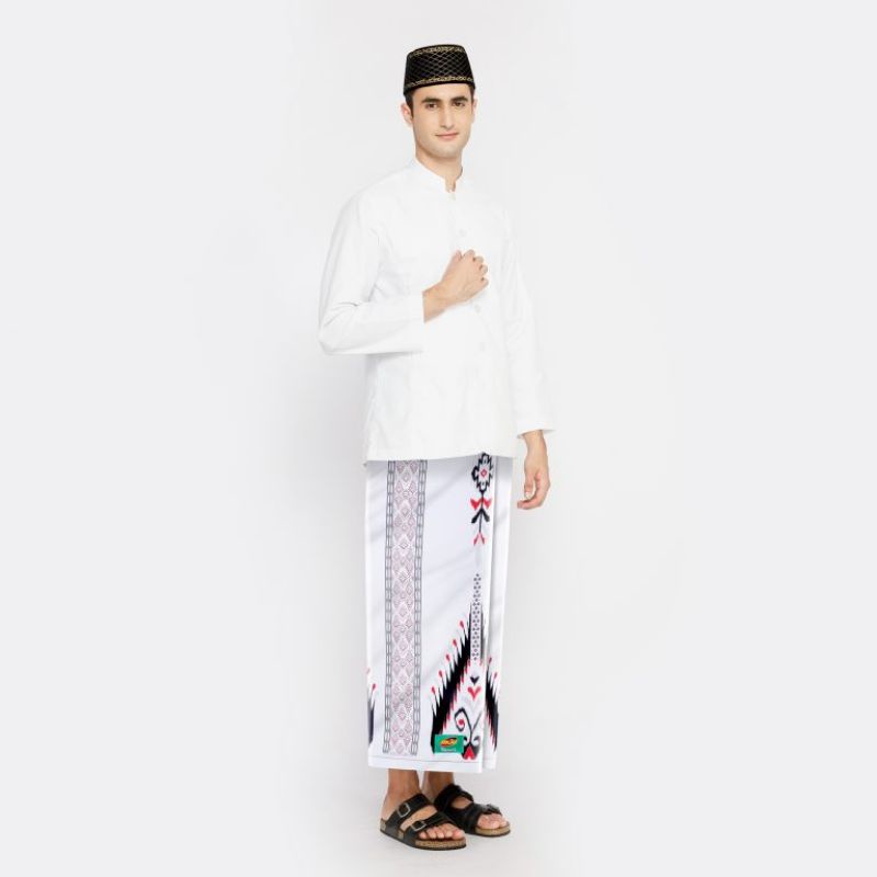 Sarung ATLAS Favorit Serasi Motif BHS KGN Putih