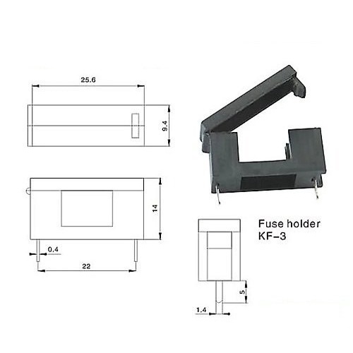 Fuse Holder 5x20 mm PCB Kotak Sekring BLX-A Box Sekering Kaca Gelas