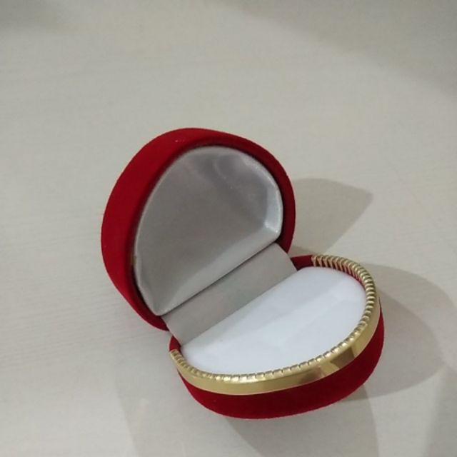 Tempat Cincin Sepasang / Kotak Cincin Tunangan Singel Dan Couple Love Beludru / Ring Box