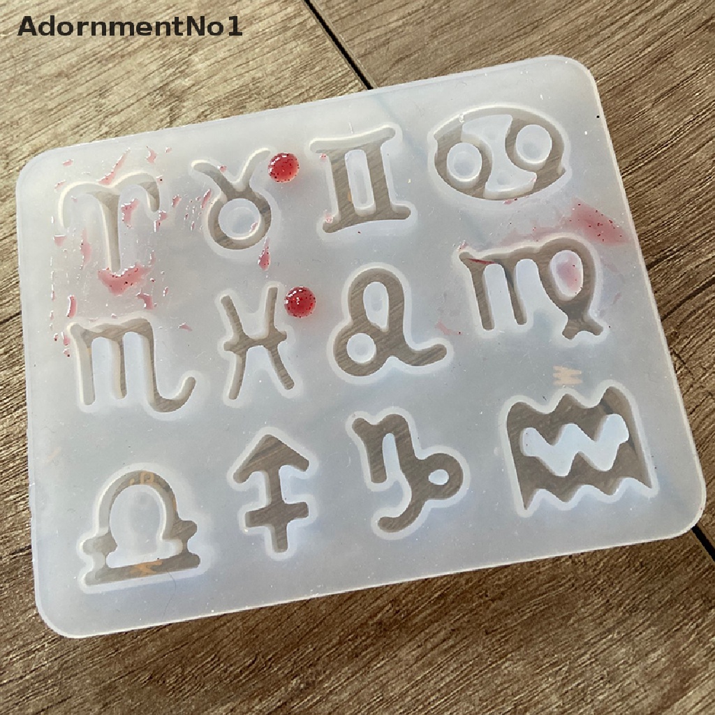 (AdornmentNo1) Cetakan Resin DIY Bentuk 12 Horoskop Bahan Silikon