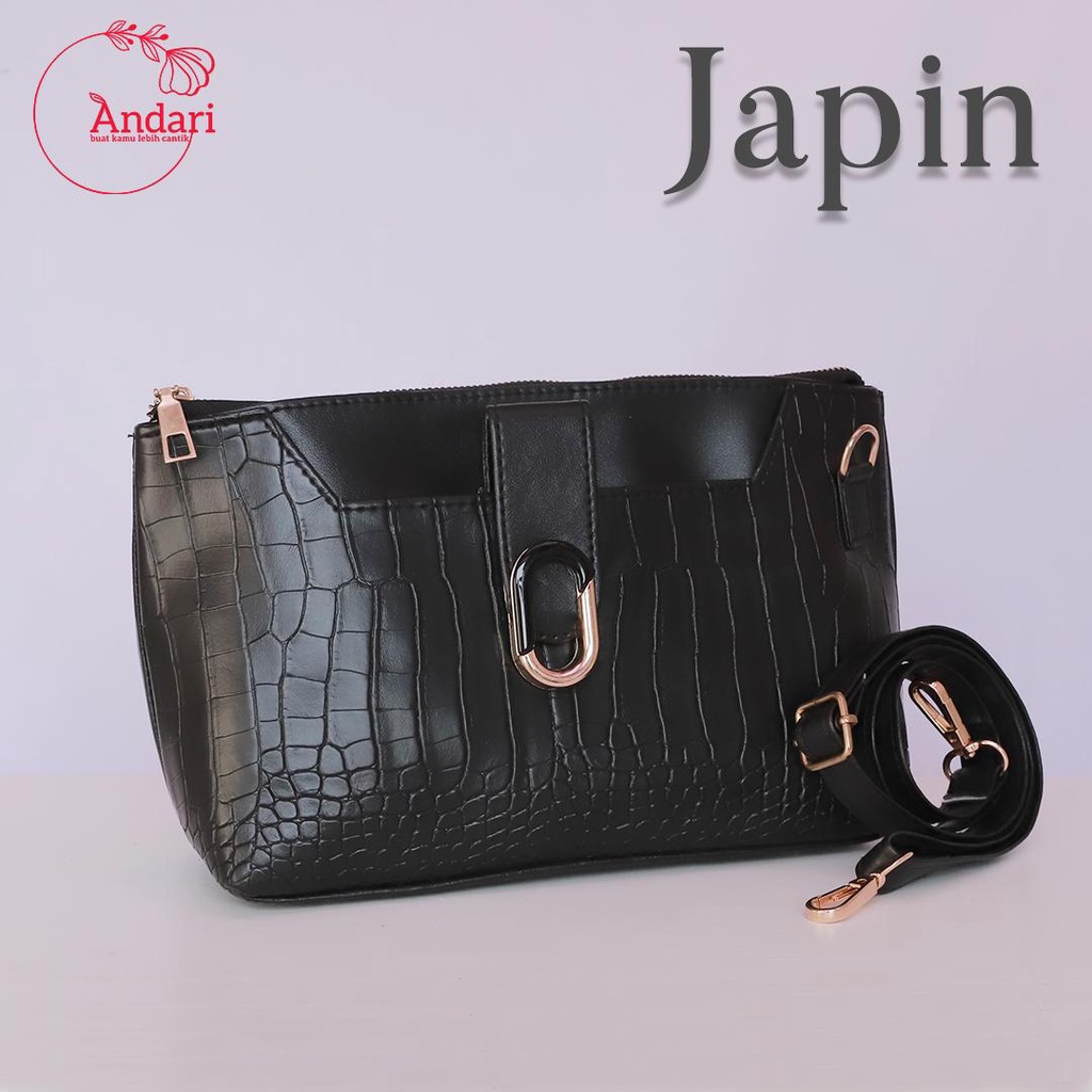 Sling Bag Wanita Motif Croco Terbaru &amp; Murah JAPIN Bag by ANDARI