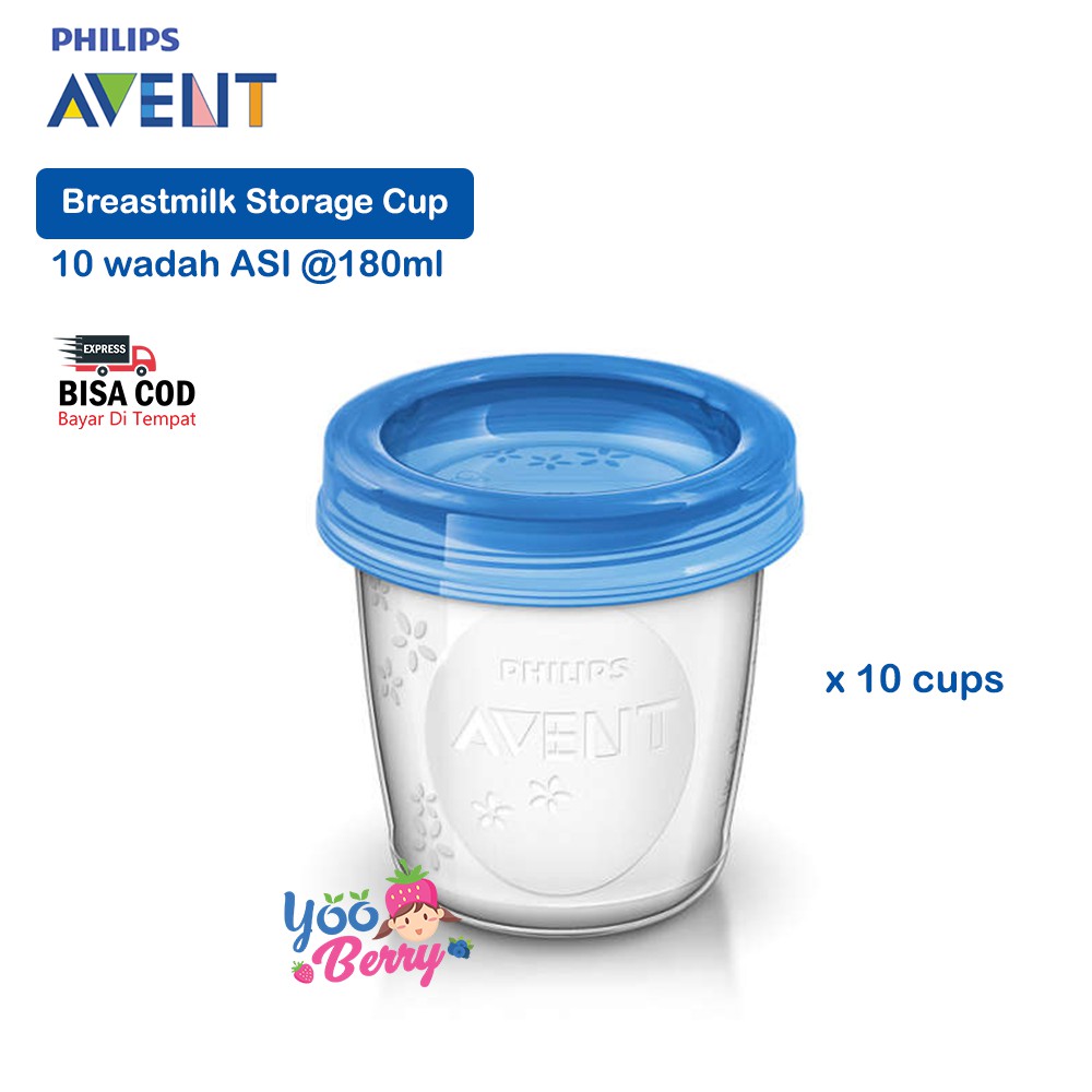 Philips Avent 10 pc Breastmilk Storage Cup Wadah Botol ASI 180 ml Berry Mart