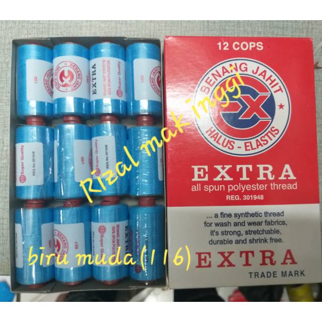 Benang jahit extra biru muda(116) 500 yards