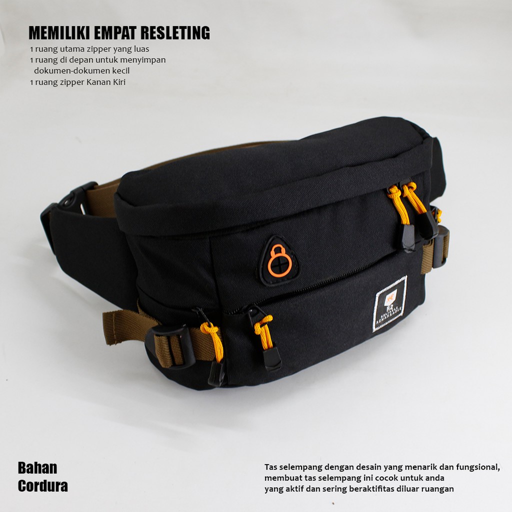 Tas Pria Terbaik / Terlaris / Tas Pinggang Pria R2 006 / Waistbag Unisex Polos