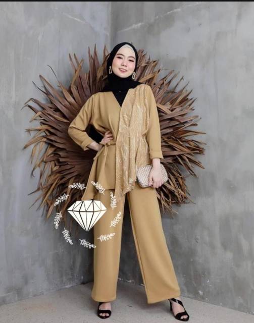 SET PELAGIO FASHION PAKAIAN WANITA SETELAN ATASAN DAN CELANA BAHAN MOSCREPE ADA VIDEO REAL PICT KR