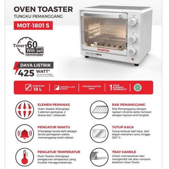 Oven Listrik Maspion MOT 1801 S
