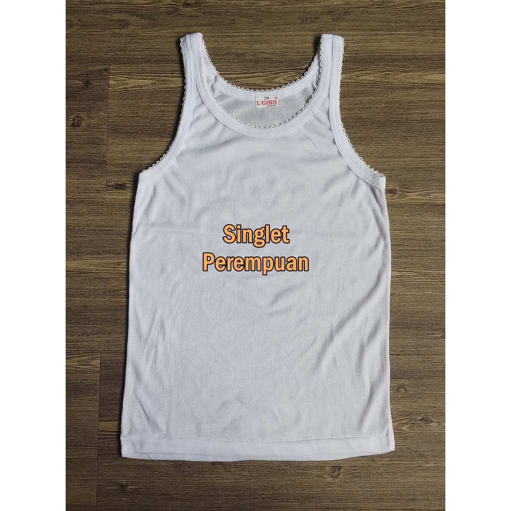 Kaos Singlet Premium / Kaos Dalam Anak Sampai Dewasa Perempuan Putih Polos