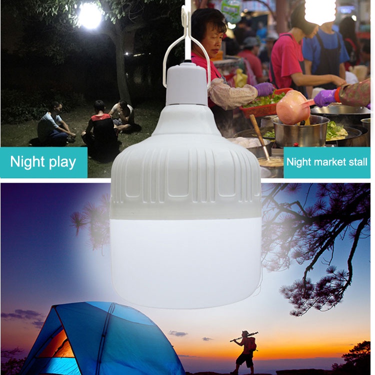 Lampu Gantung Lampu Emergency cocok untuk camping atau dagang asongan cas ulang  Oobest Lampu Bohlam Gantung LED Lamp Hanging Night Light 60W - V50  Emergency Lights Portable Tent Lamp Battery Lantern BBQ Camping light for Patio/Porch/Garden