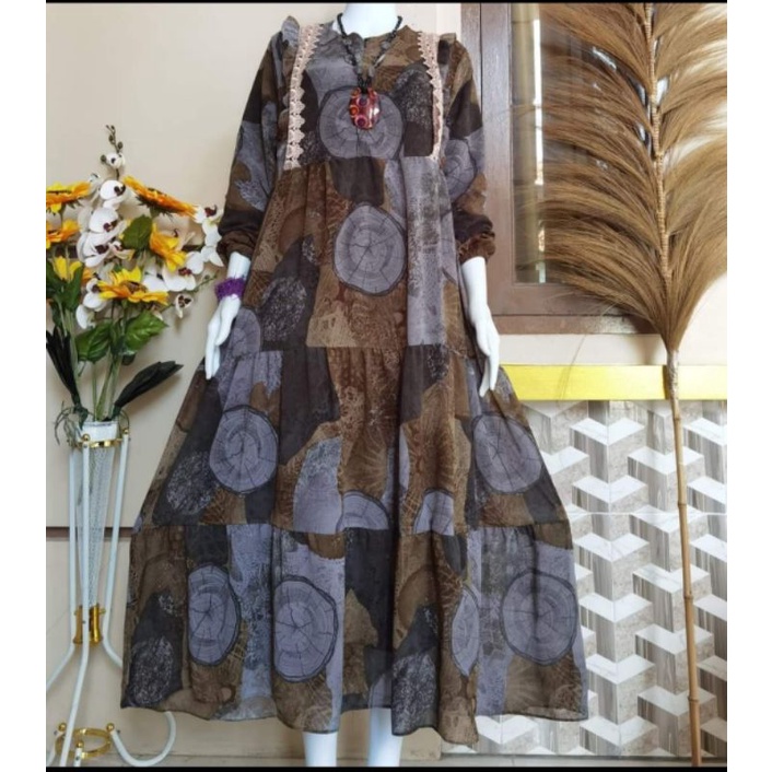 GAMIS MEWAH  CERUTI// MOTIF BUNGA