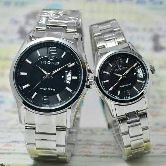Kualitas Terbaik JAM COUPLE HEGNER HW 1295 SILVER GREY ORIGINAL PROMO | CUCI GUDANG | ON SALE |