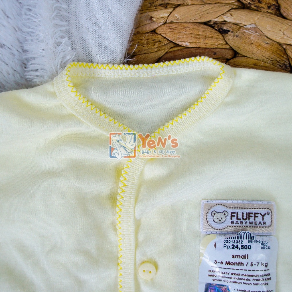 FLUFFY Kancing Baju List Bordir Panjang Polos