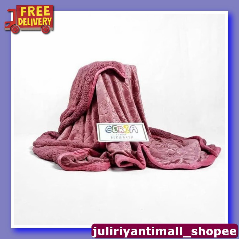 Raschel Selimut Tebal Ukuran Single Double Untuk Musim Semi Polos HD614 Selimut Bulu Lembut Halus T